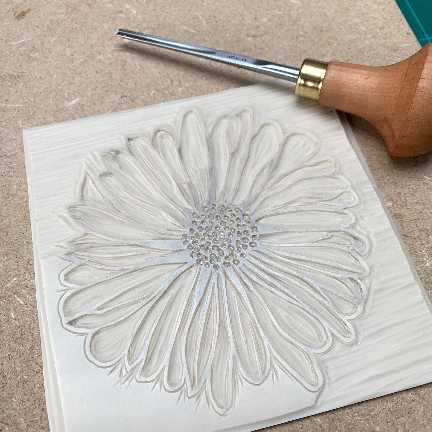 Lino and cutting tool used to make the card