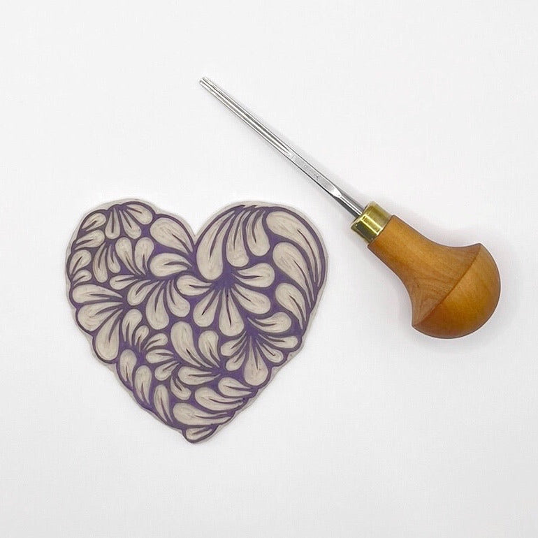 Lino and cutting tool used for wash bag design
